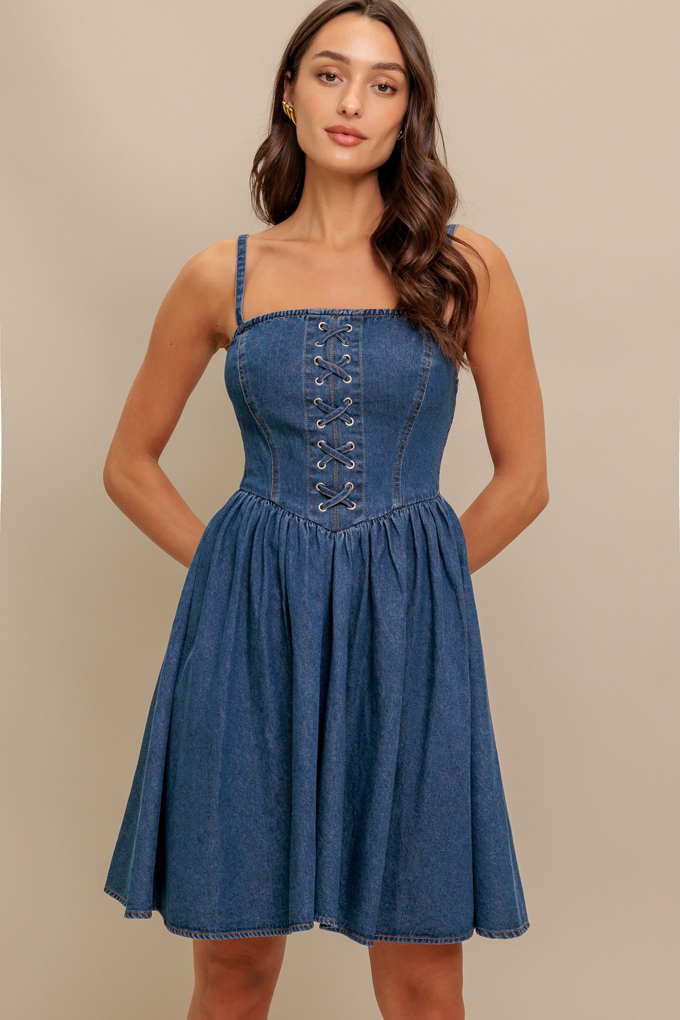 SUMMER RODEO DENIM MINI DRESS