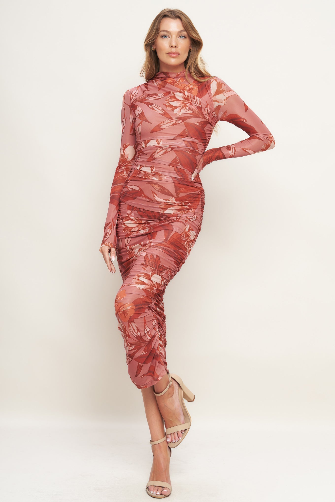 INSTAGRAM WORTHY POWER MESH MIDI DRESS