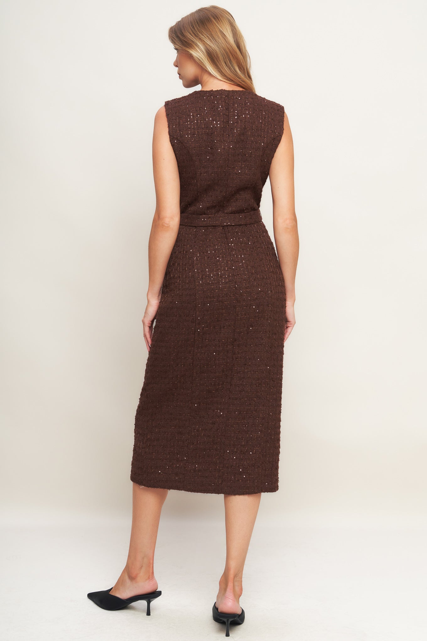 LOVELY HERITAGE TWEED MIDI DRESS