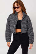 Load image into Gallery viewer, Maeve Tweed Crop Puffer Jacket
