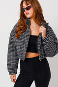 Load image into Gallery viewer, Maeve Tweed Crop Puffer Jacket
