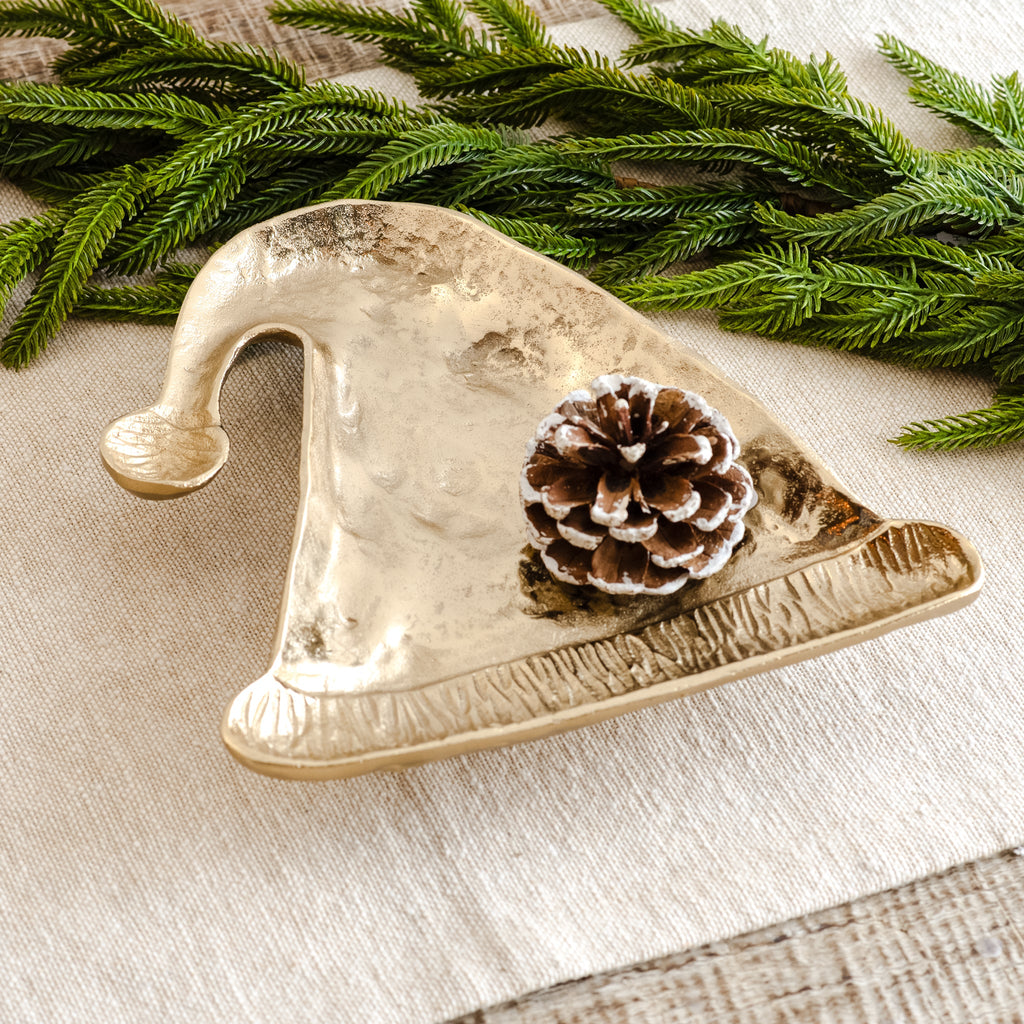 Gold Aluminum Santa Hat Tray