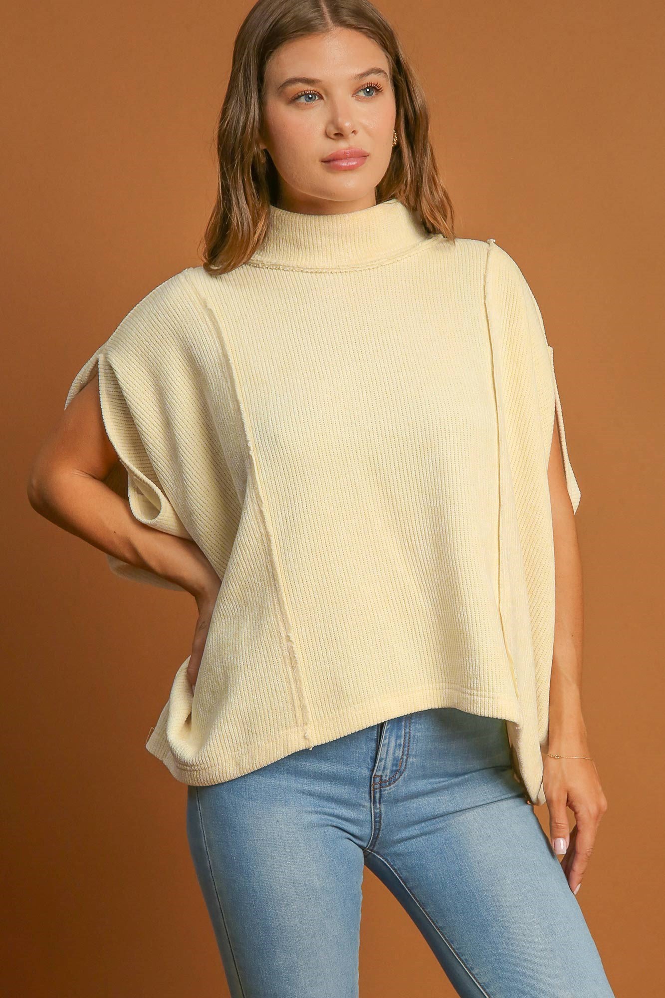 Frannie Mock Neck Short Sleeve Top