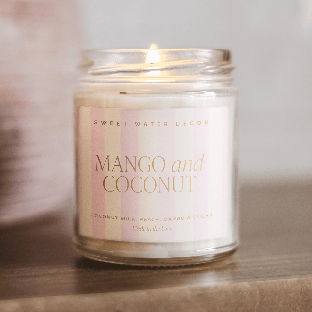 Mango and Coconut Soy Patterned Candle - Clear Jar - 9 oz