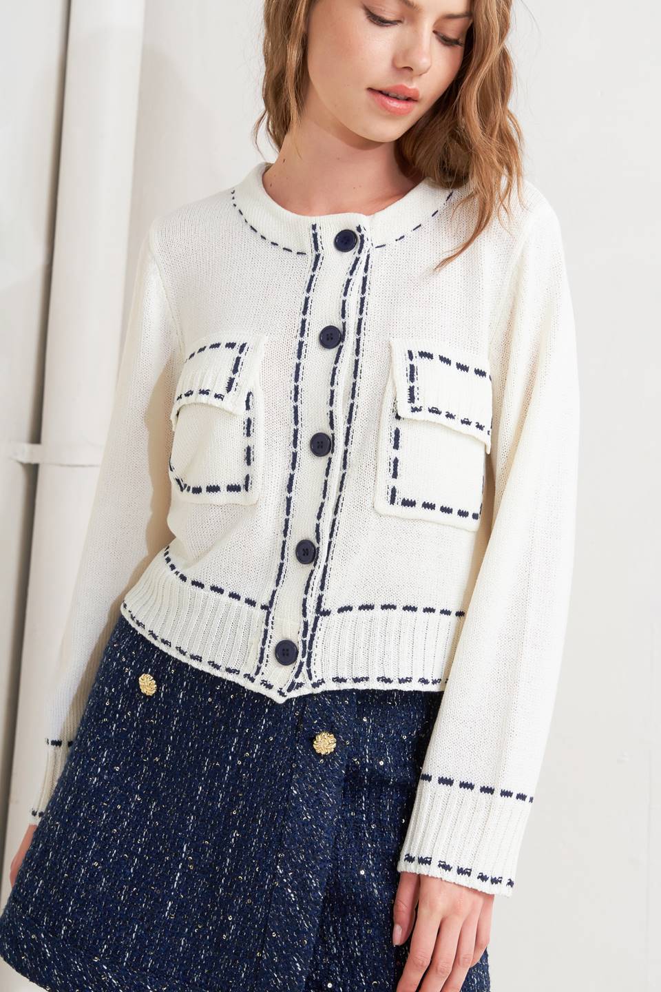 MONO FRAME SWEATER KNIT TOP