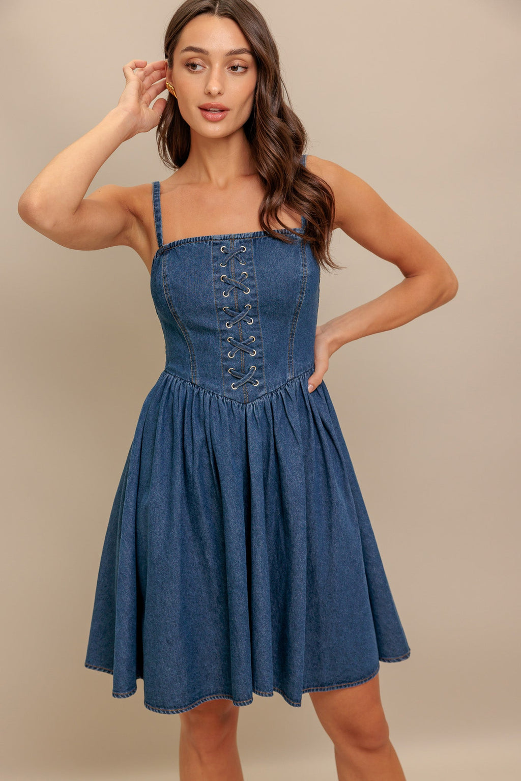 SUMMER RODEO DENIM MINI DRESS