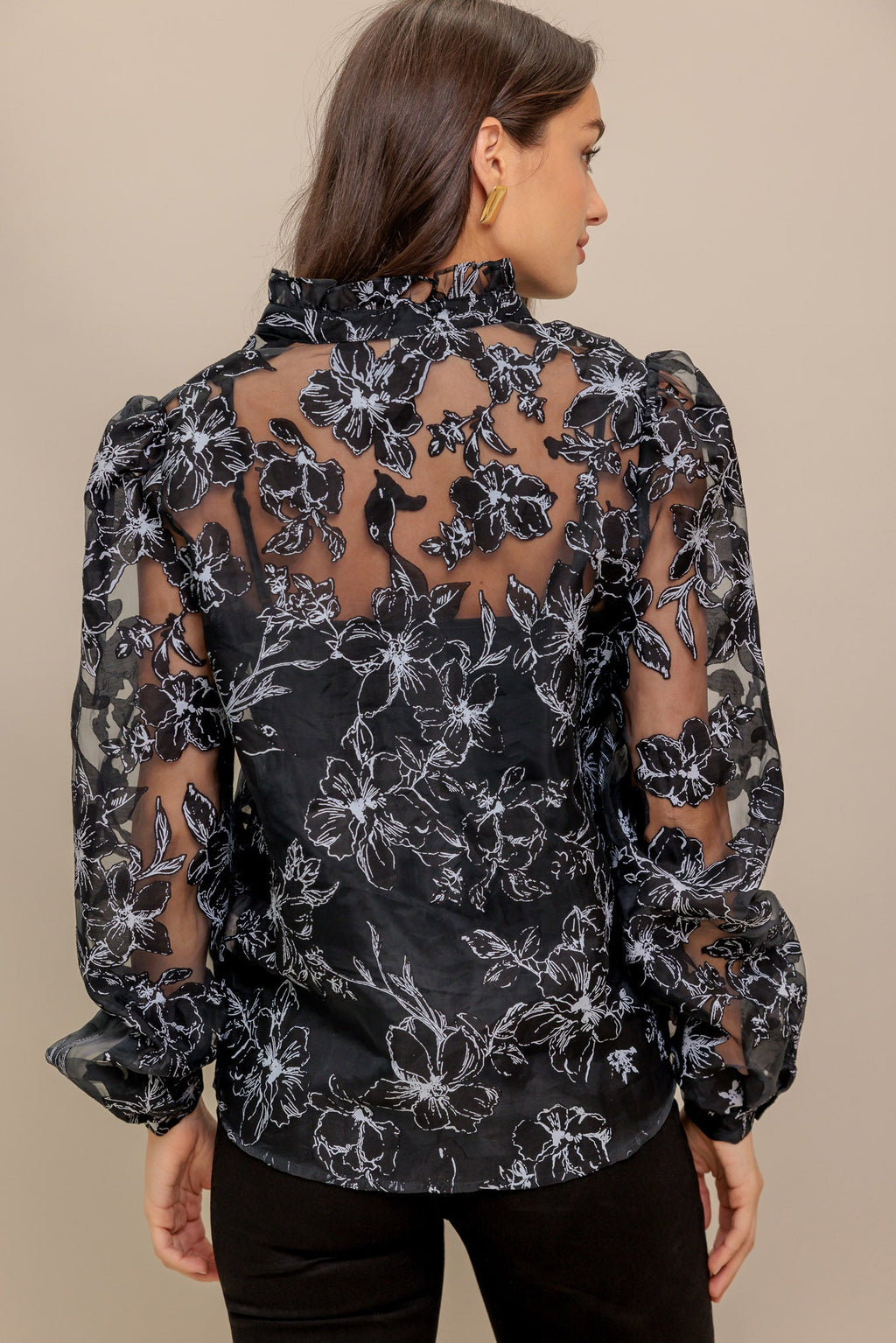 SHARE MY DAY WOVEN ORGANZA TOP